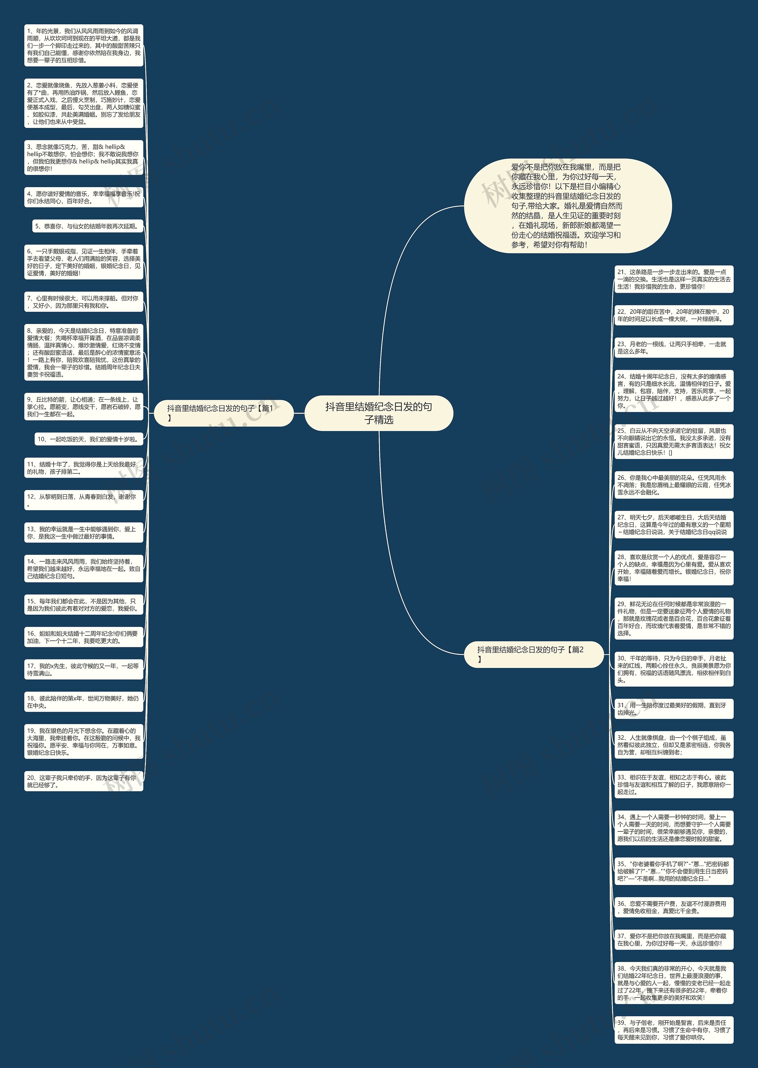 抖音里结婚纪念日发的句子精选思维导图