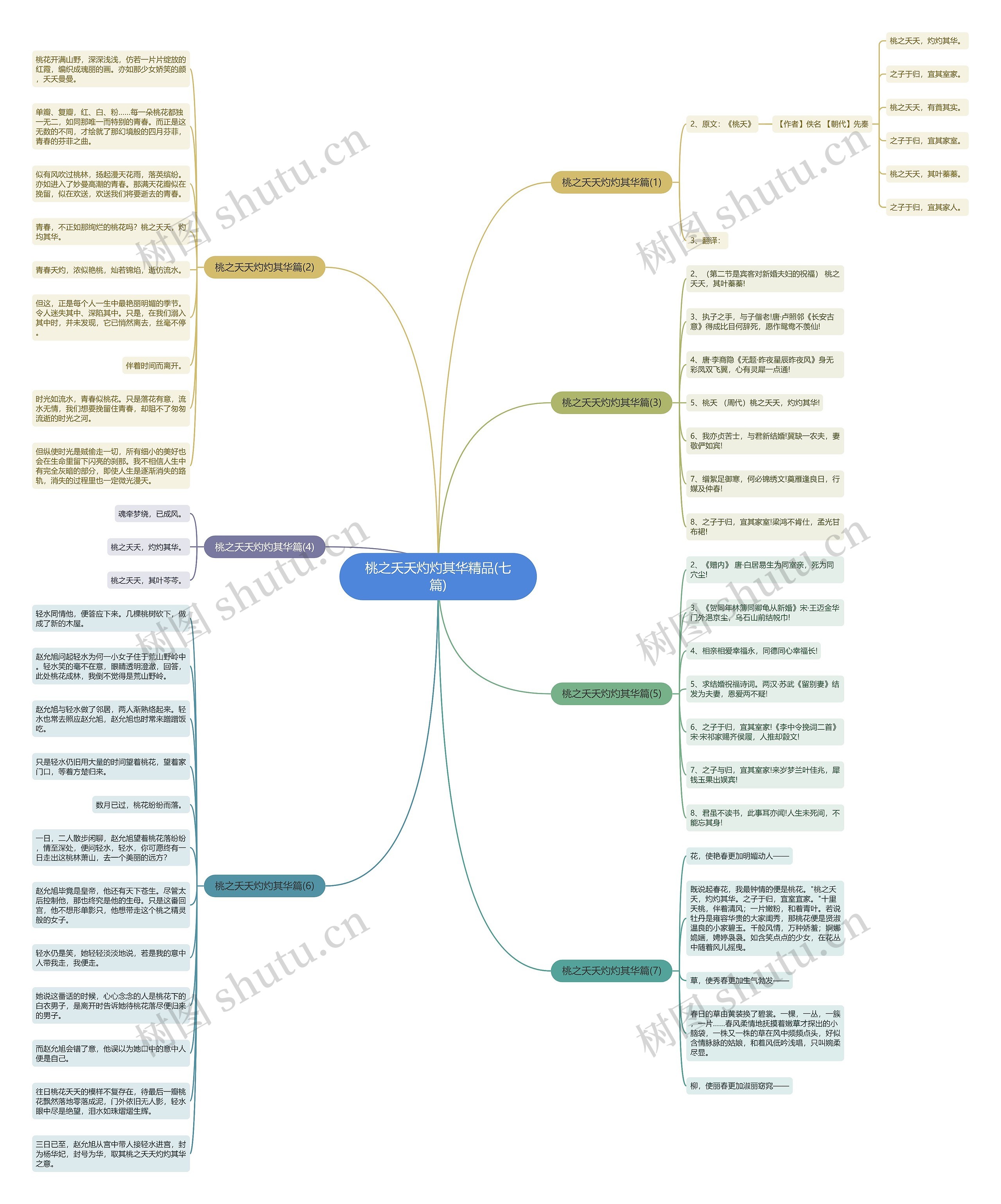 桃之夭夭灼灼其华精品(七篇)思维导图
