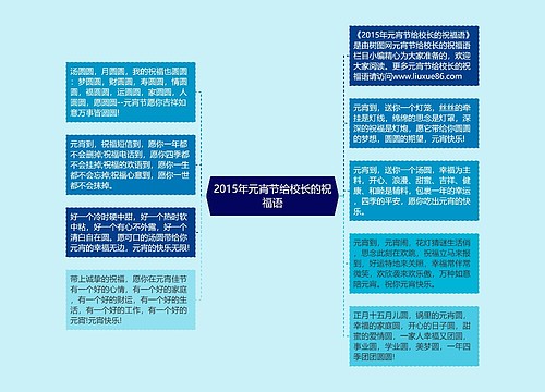 2015年元宵节给校长的祝福语思维导图