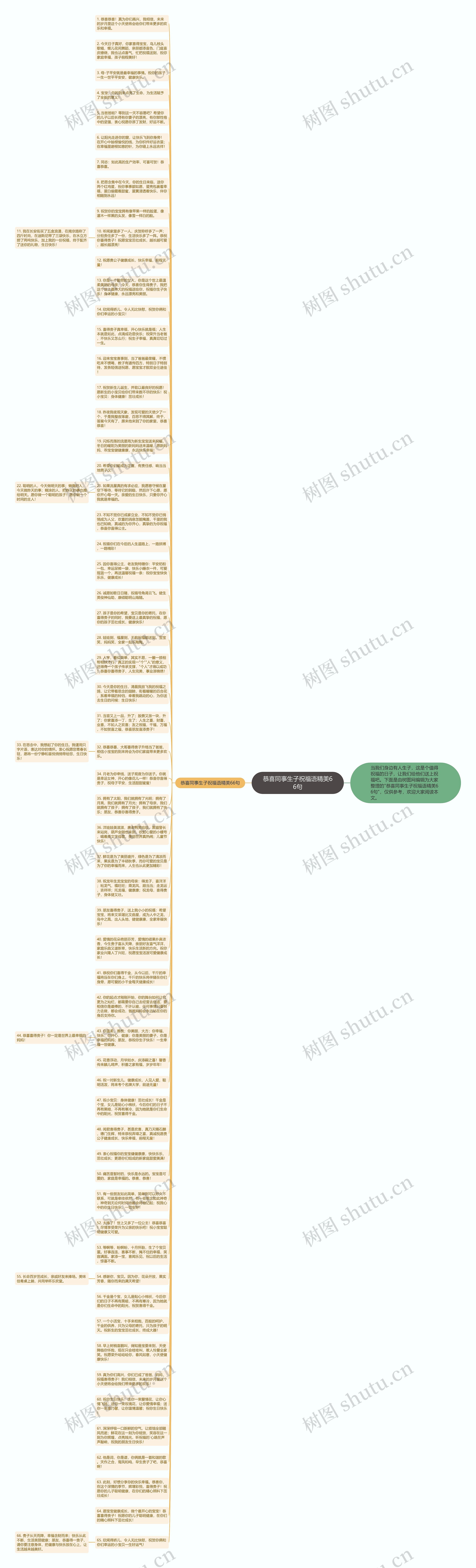 恭喜同事生子祝福语精美66句思维导图