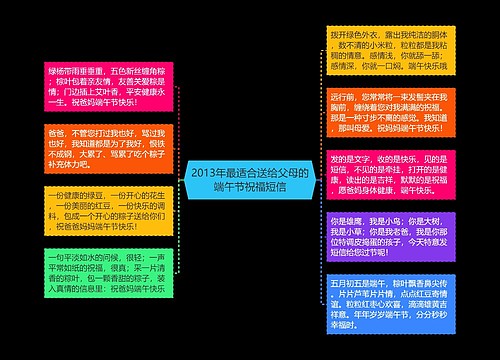 2013年最适合送给父母的端午节祝福短信