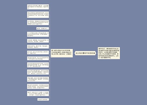 送父母的重阳节短信祝福