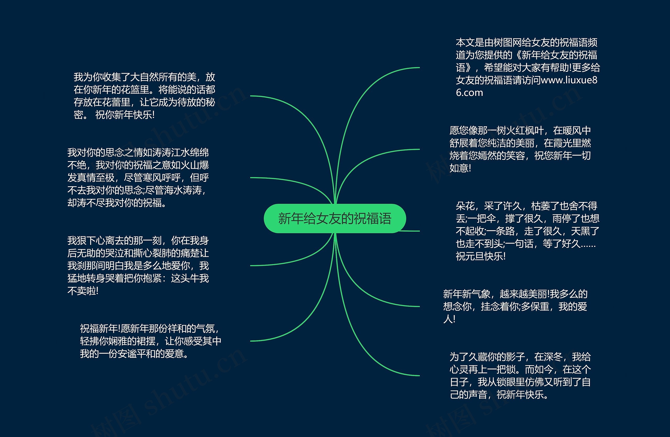 新年给女友的祝福语思维导图