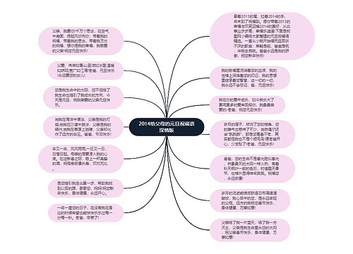 2014给父母的元旦祝福语深情版思维导图