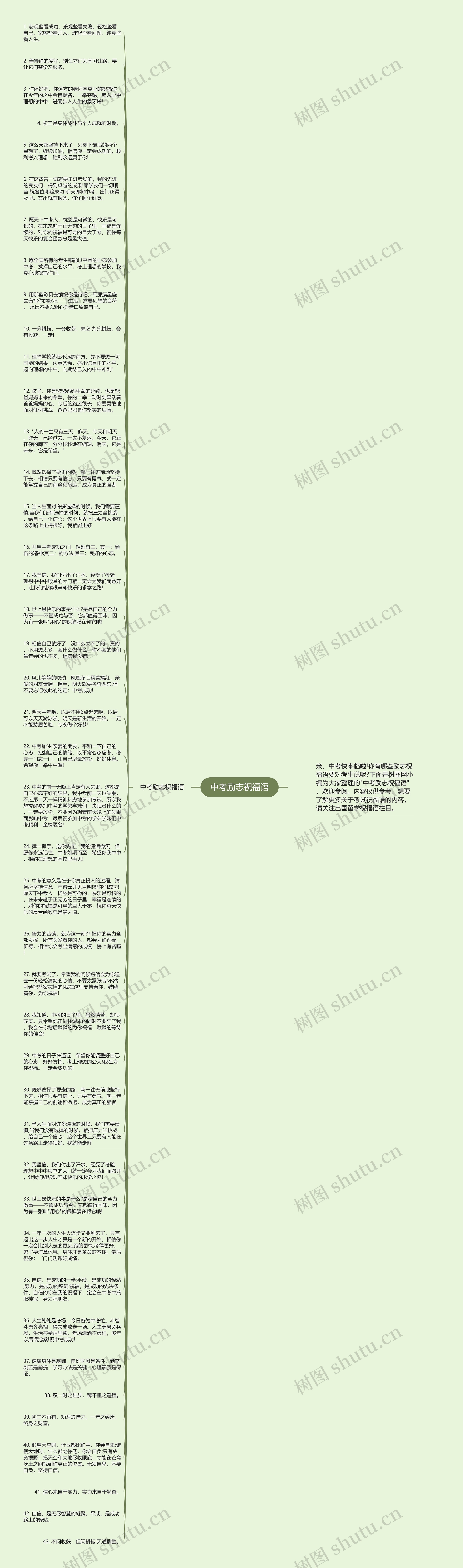 中考励志祝福语思维导图