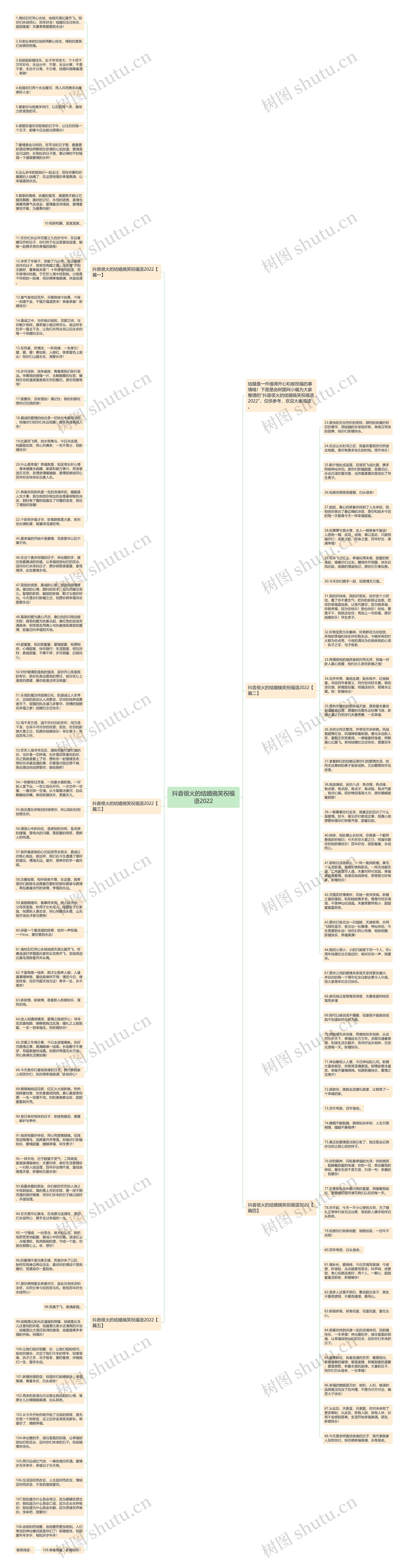 抖音很火的结婚搞笑祝福语2022思维导图