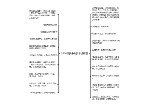 2014最新中考贺卡祝福语思维导图