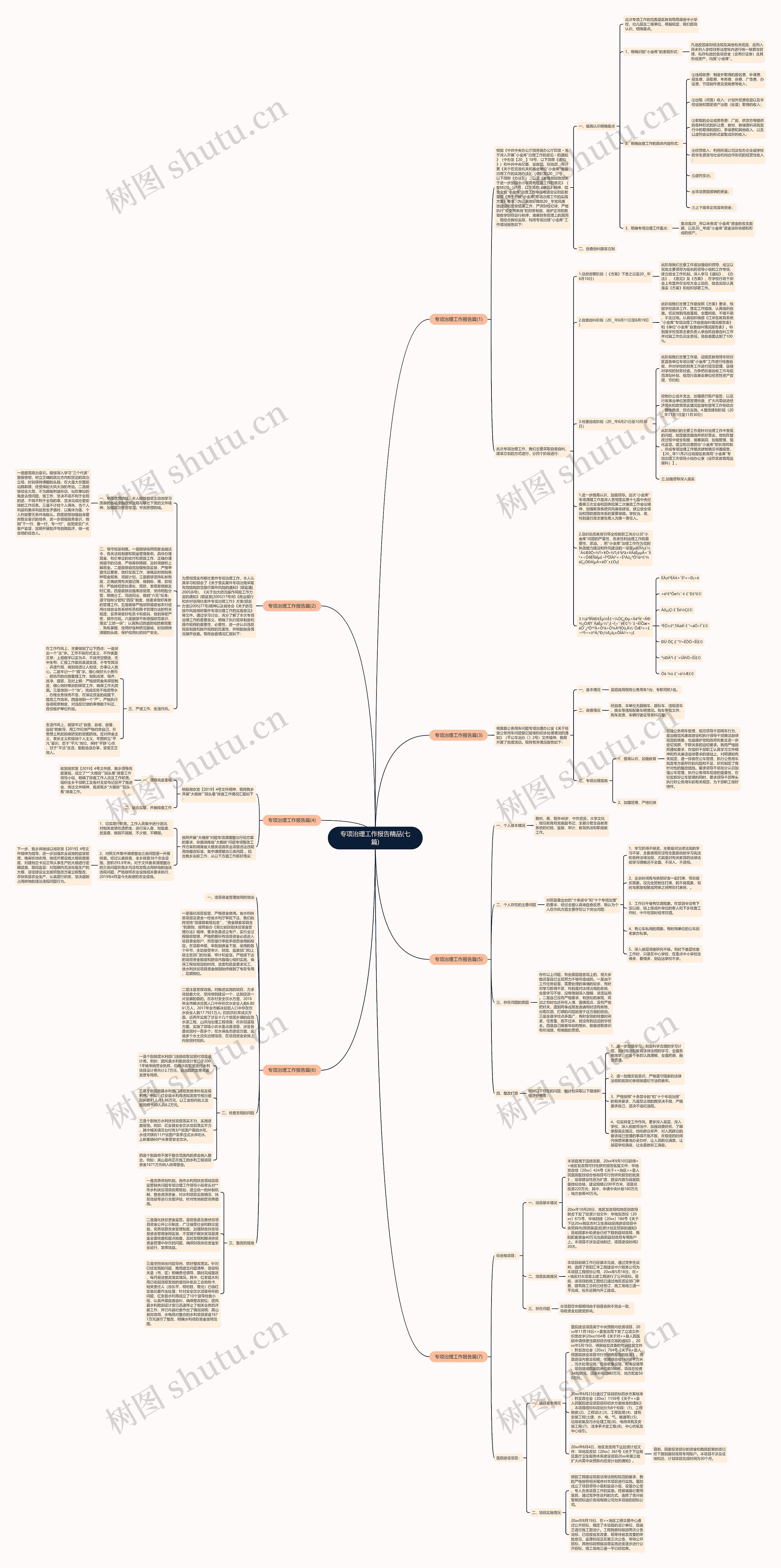 专项治理工作报告精品(七篇)思维导图