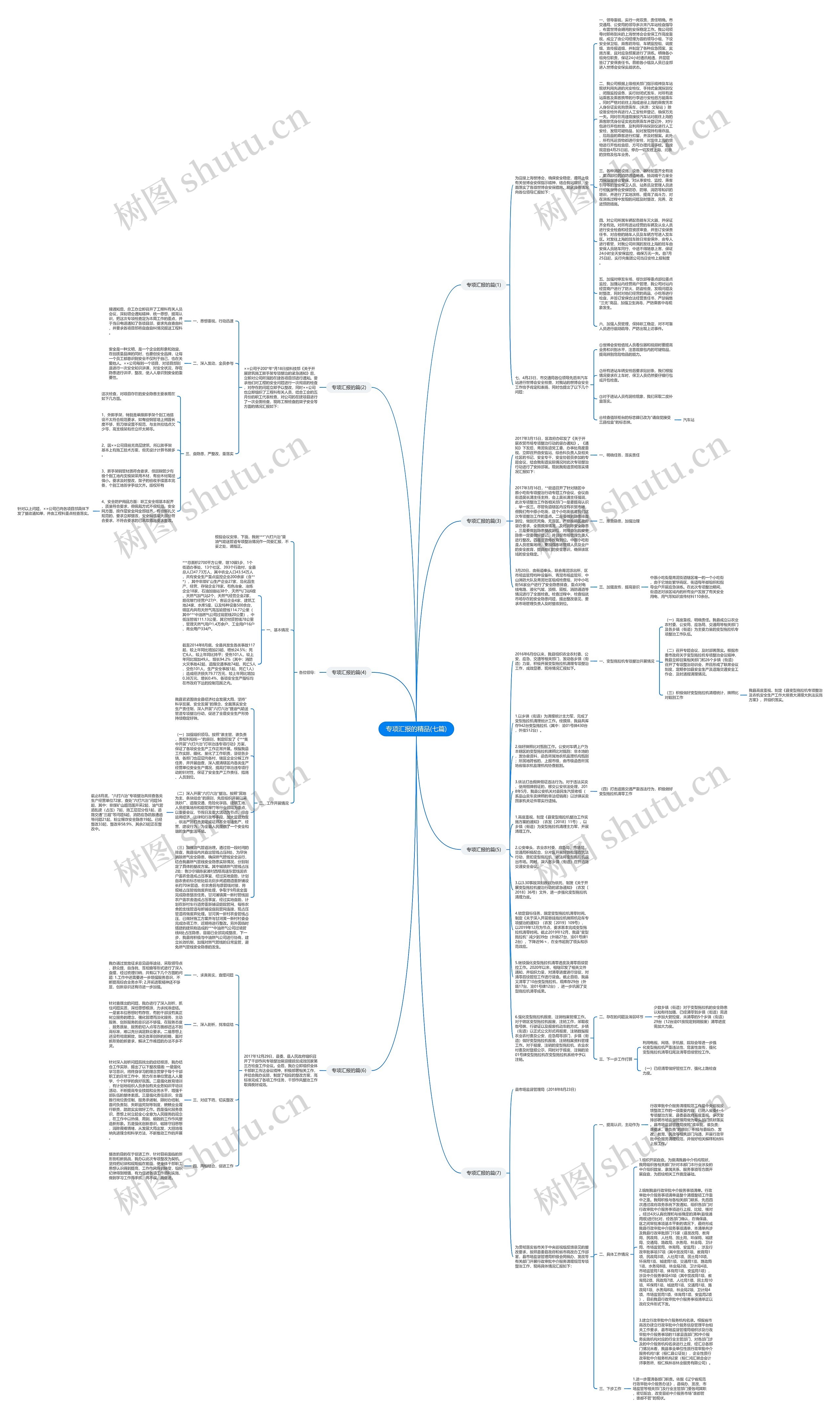 专项汇报的精品(七篇)思维导图