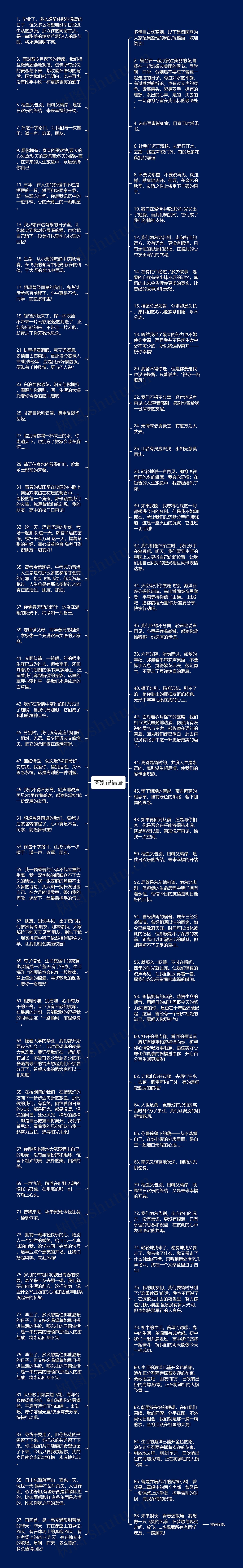 离别祝福语思维导图