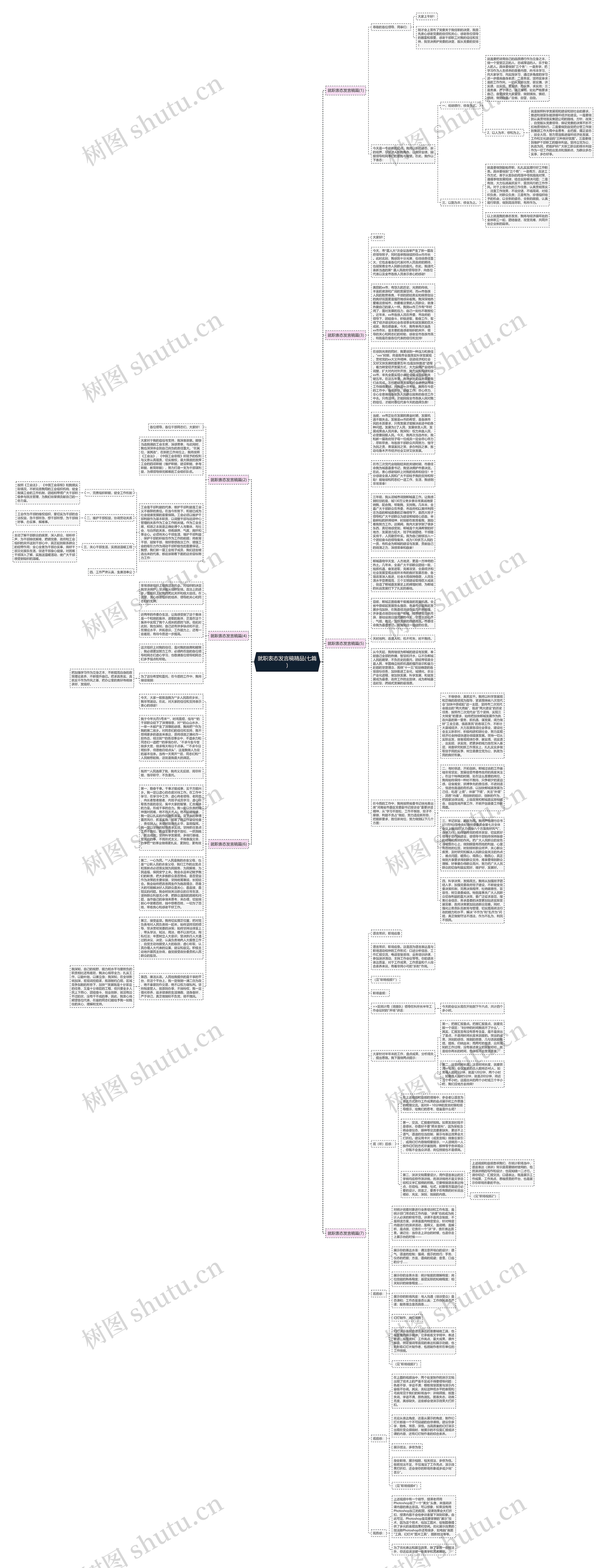 就职表态发言稿精品(七篇)思维导图