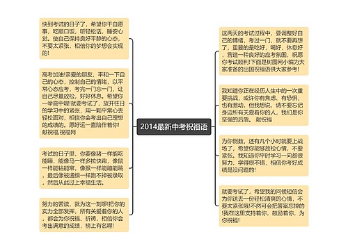 2014最新中考祝福语思维导图