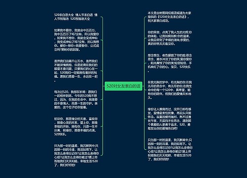 520对女友表白的话
