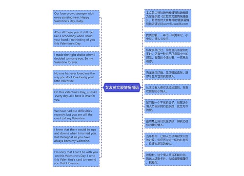 女友英文爱情祝福语