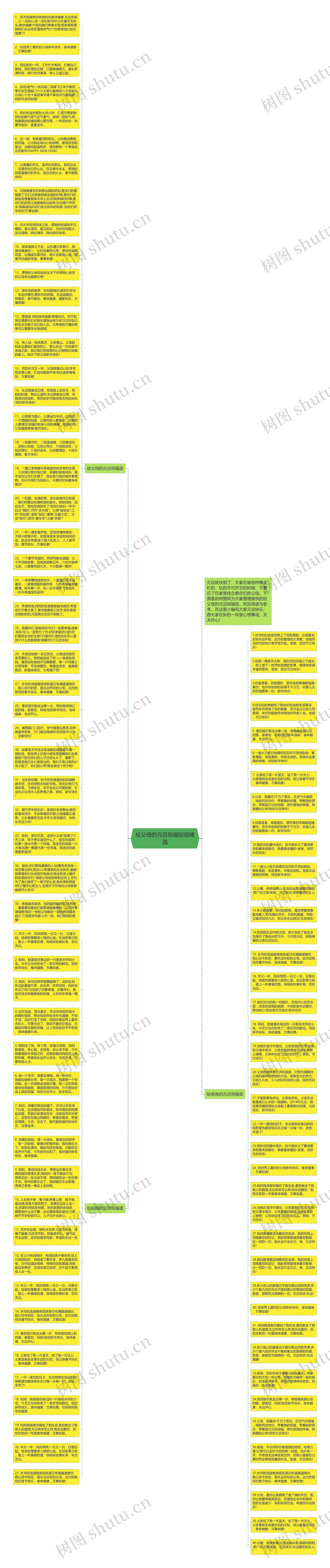 给父母的元旦祝福短信精选思维导图