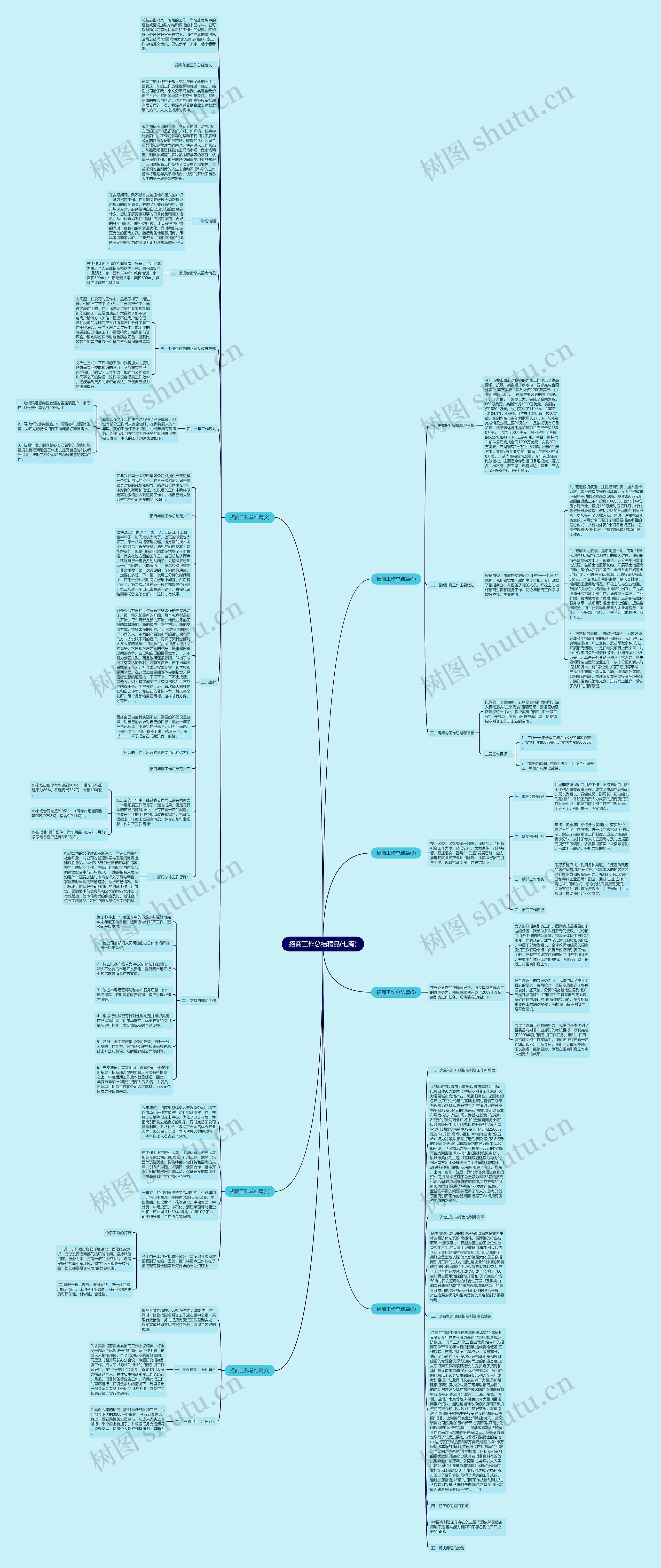 招商工作总结精品(七篇)思维导图高清图 招商工作总结精品(七篇)思维导图