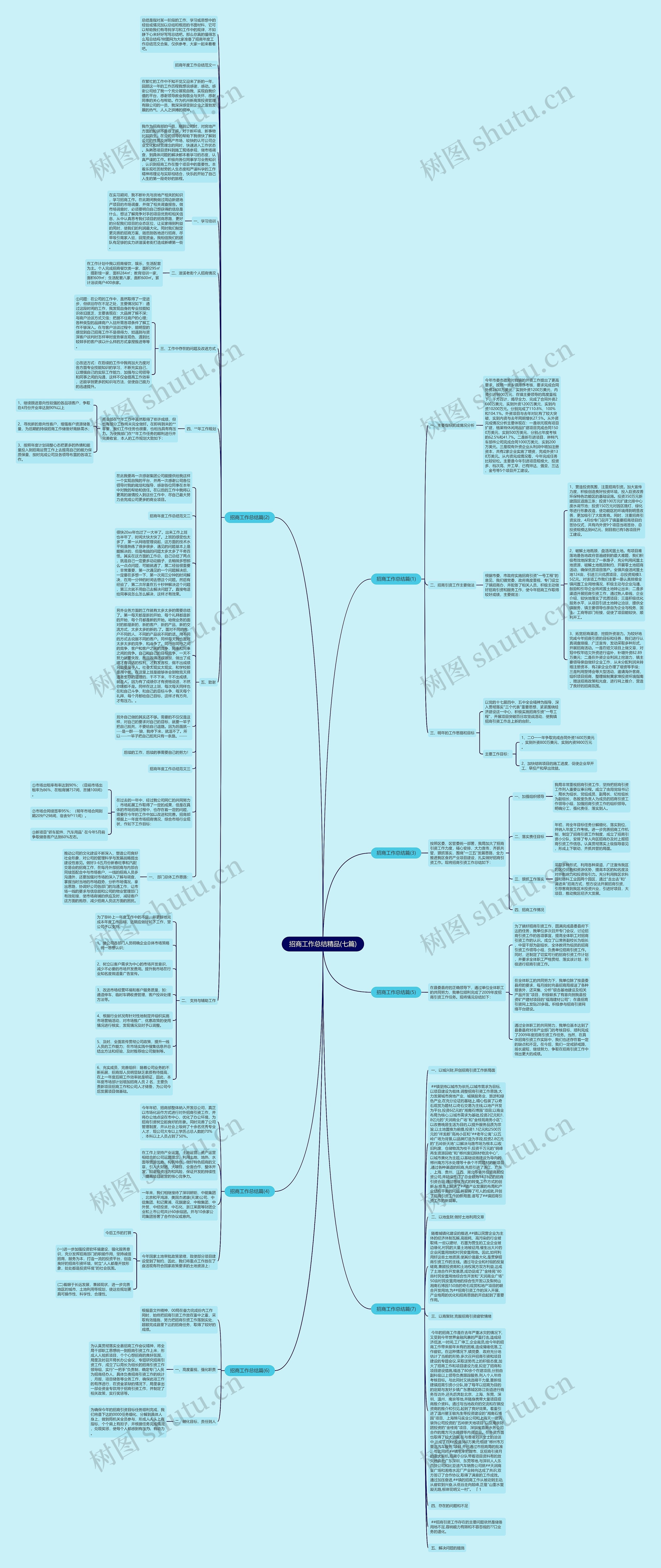 招商工作总结精品(七篇)思维导图