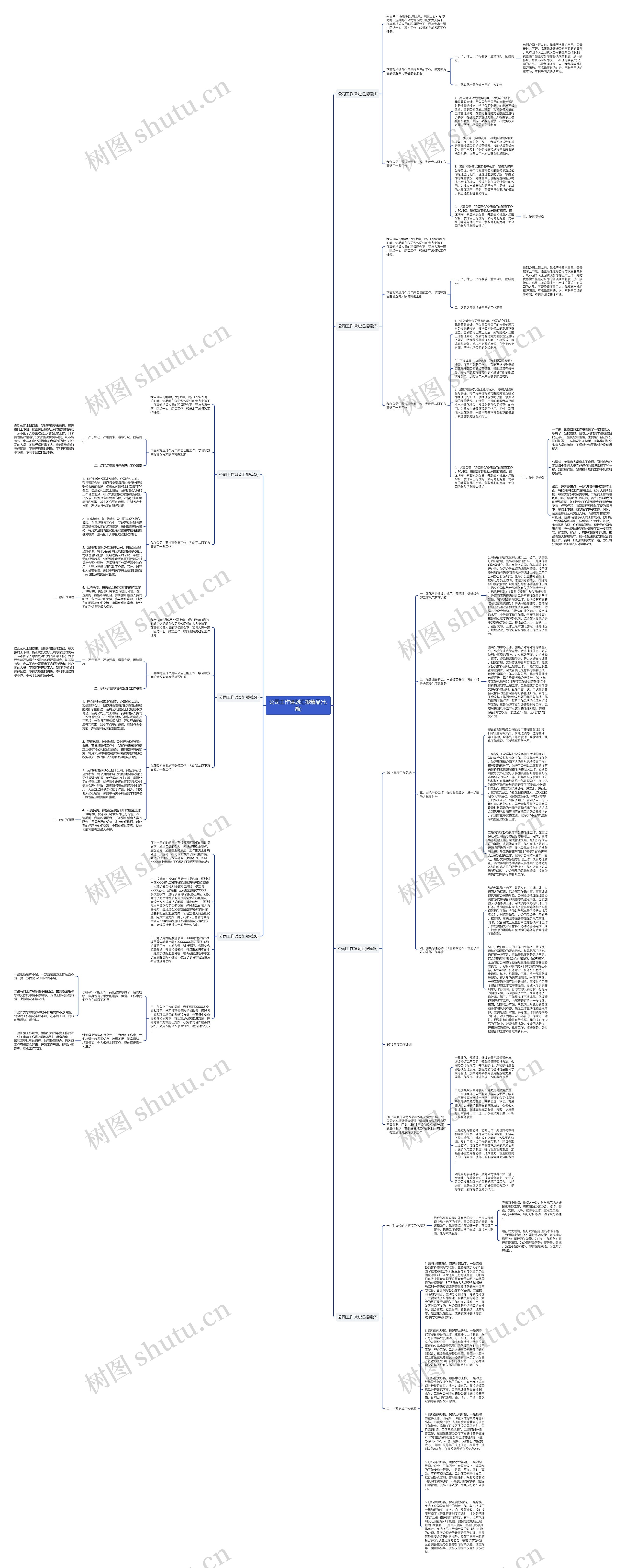 公司工作谋划汇报精品(七篇)思维导图