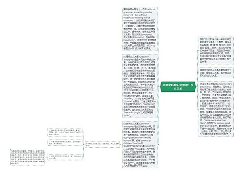 英语学科知识点整理：反义关系