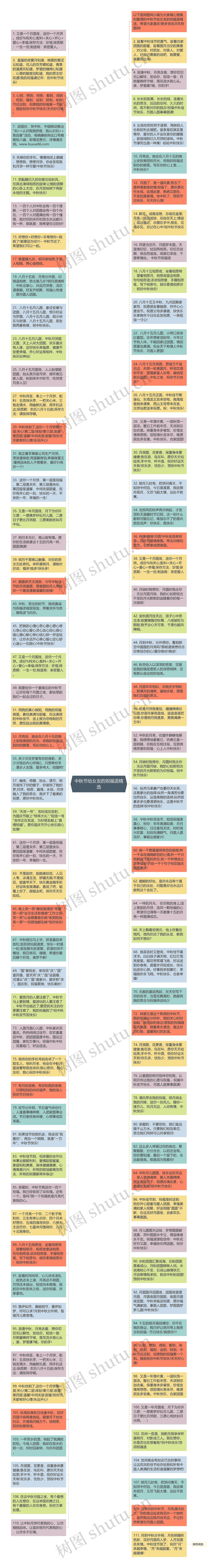 中秋节给女友的祝福语精选思维导图