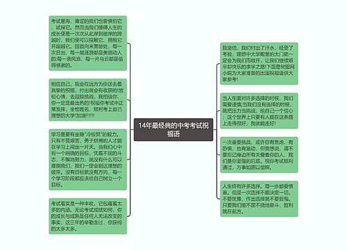 14年最经典的中考考试祝福语思维导图