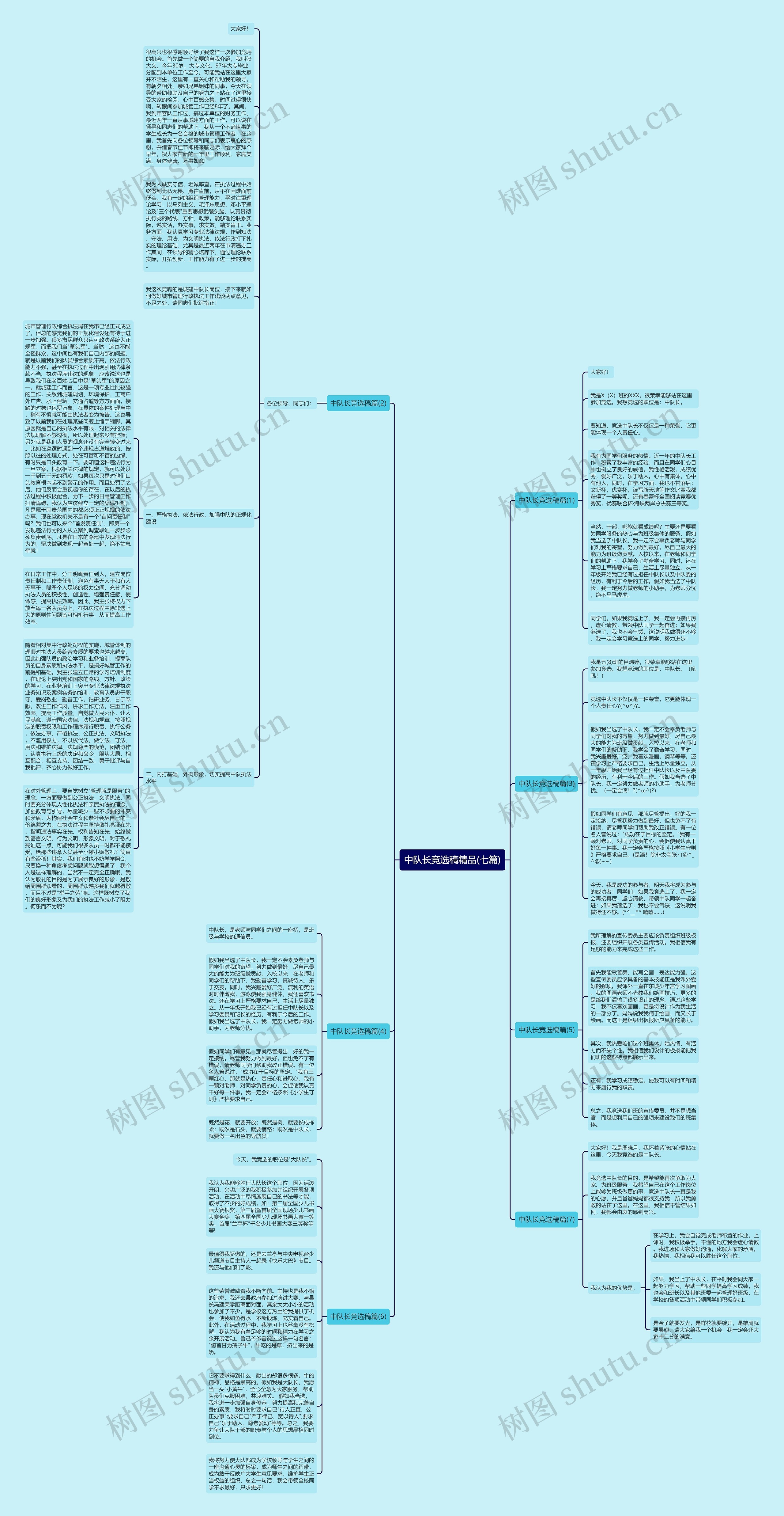 中队长竞选稿精品(七篇)思维导图
