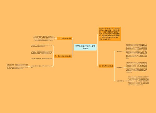 中学生物知识考点：生物多样性