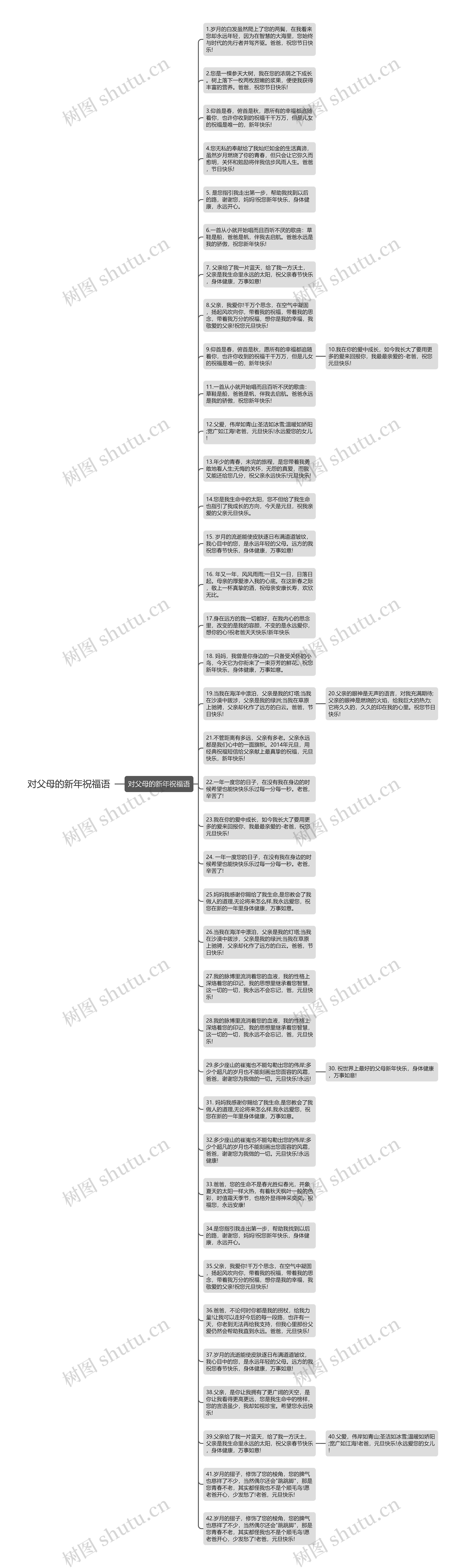 对父母的新年祝福语思维导图