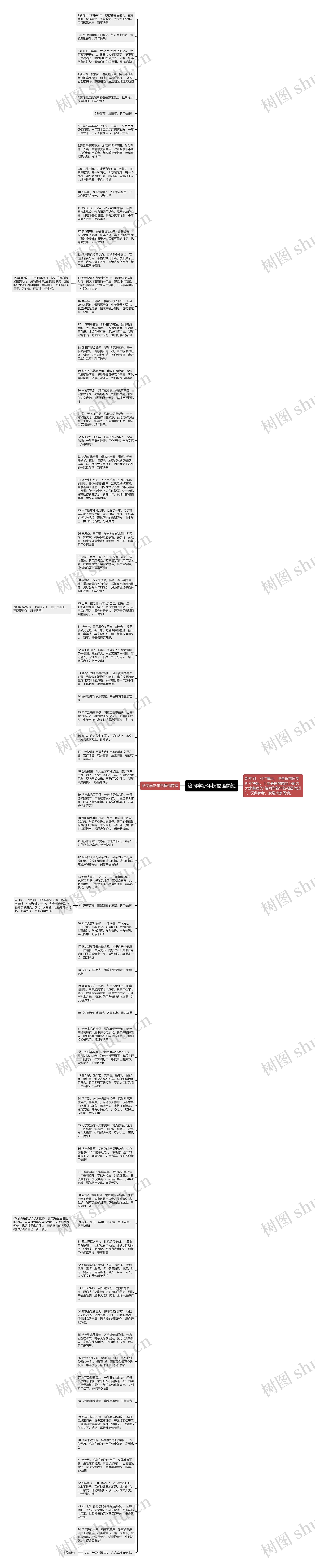 给同学新年祝福语简短思维导图