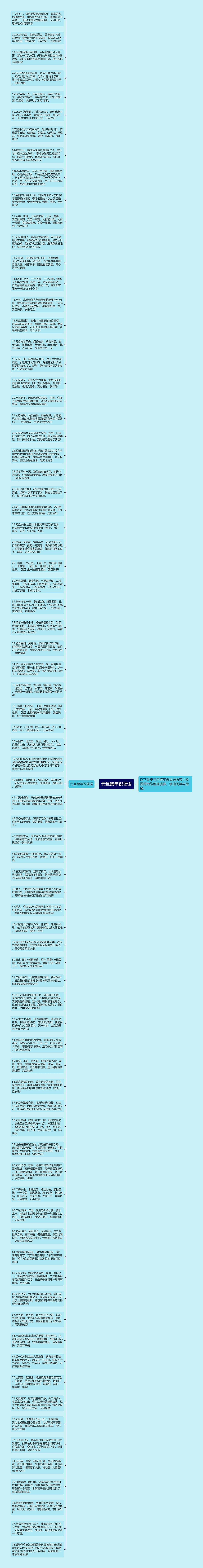 元旦跨年祝福语思维导图