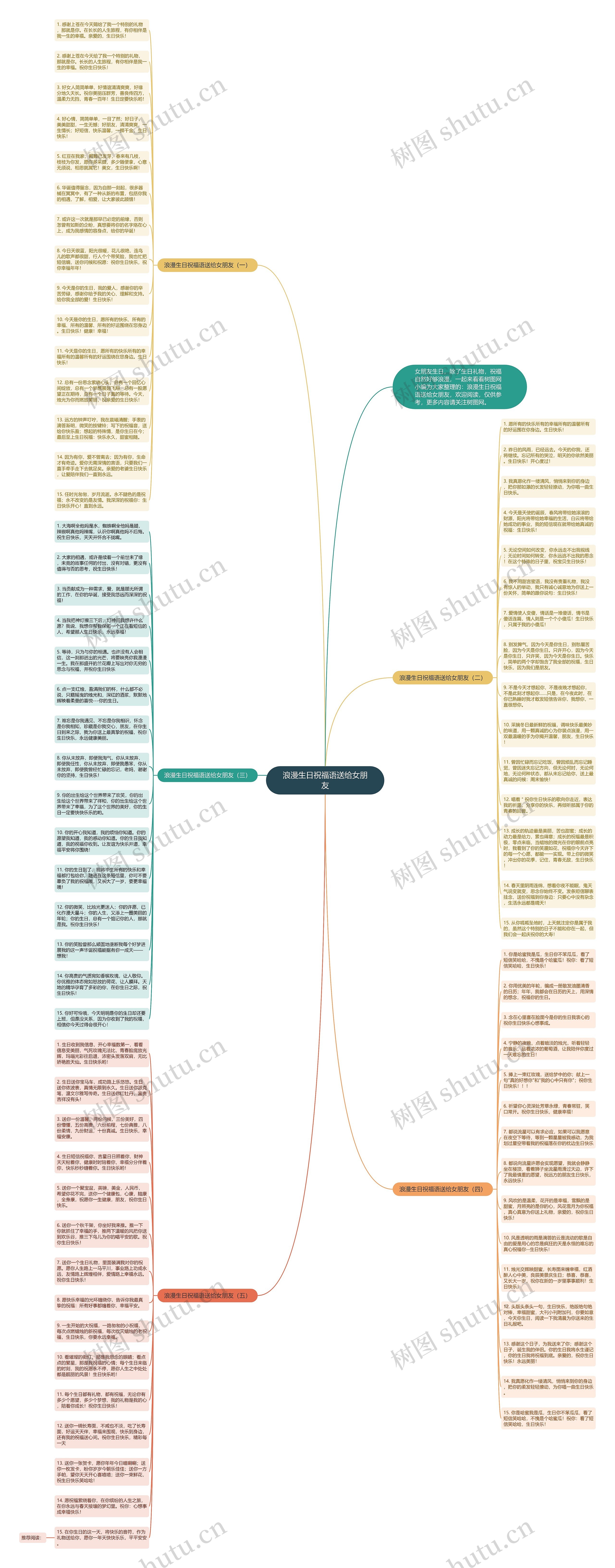 浪漫生日祝福语送给女朋友思维导图