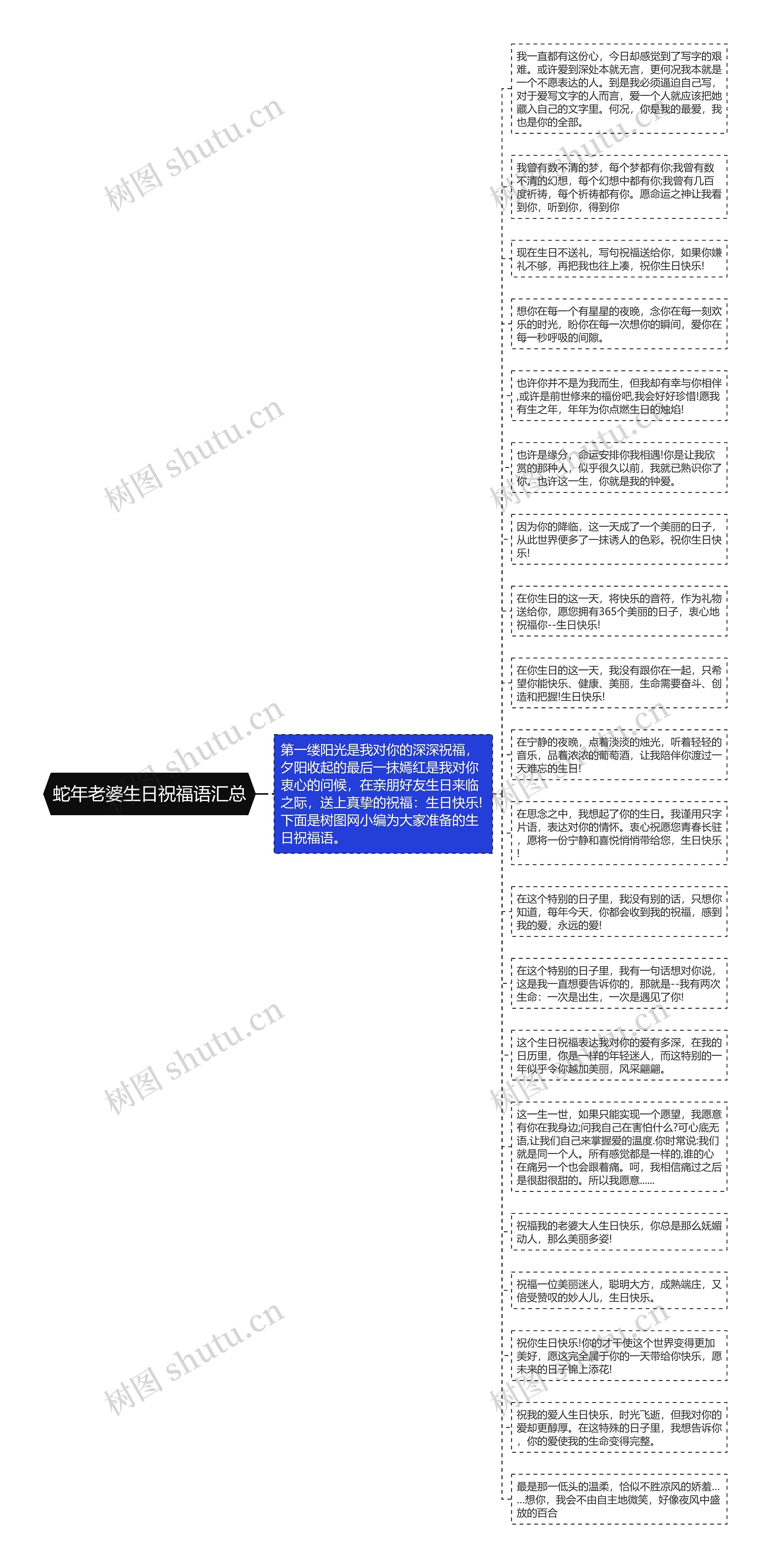 蛇年老婆生日祝福语汇总思维导图