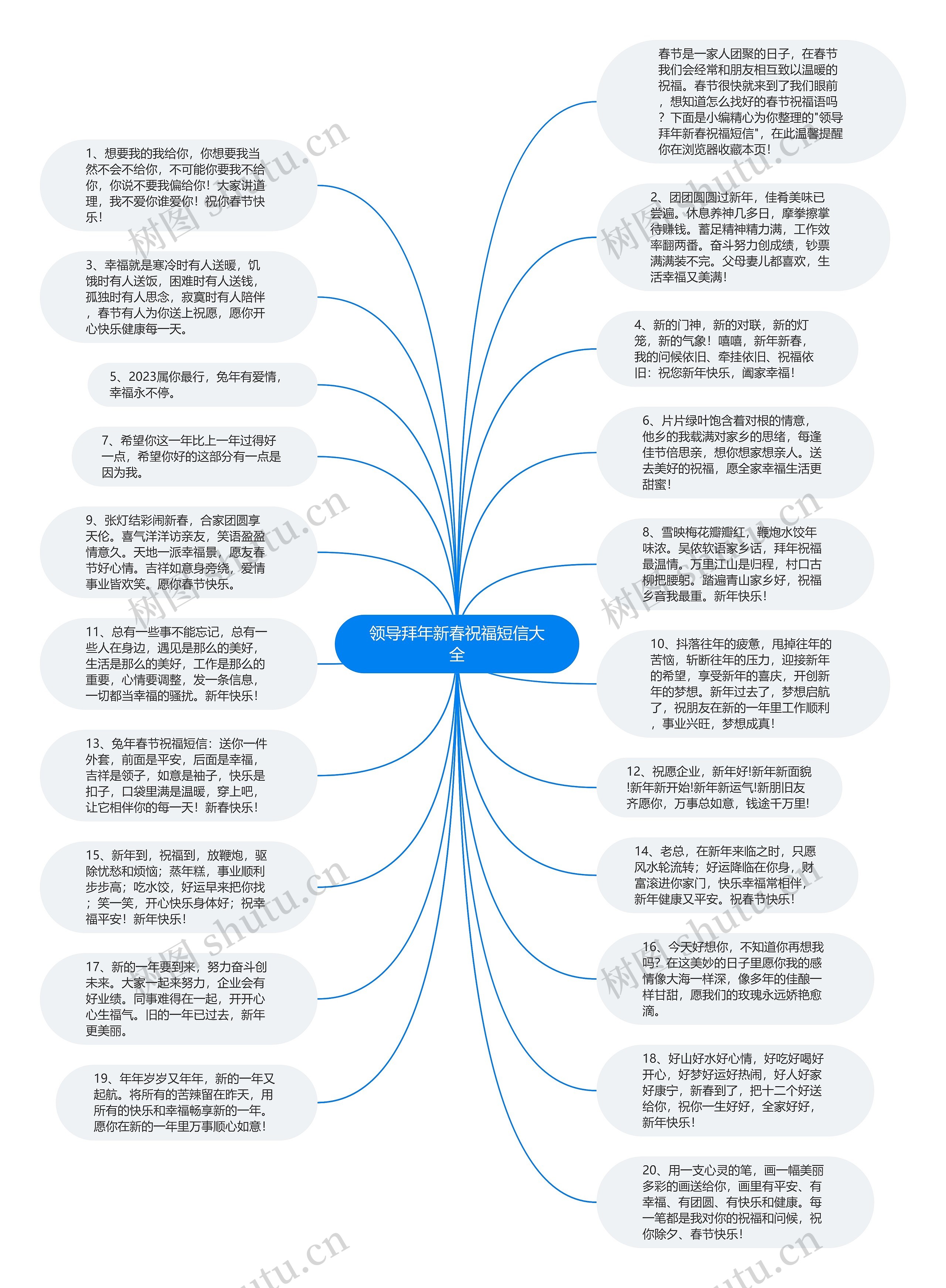 领导拜年新春祝福短信大全思维导图