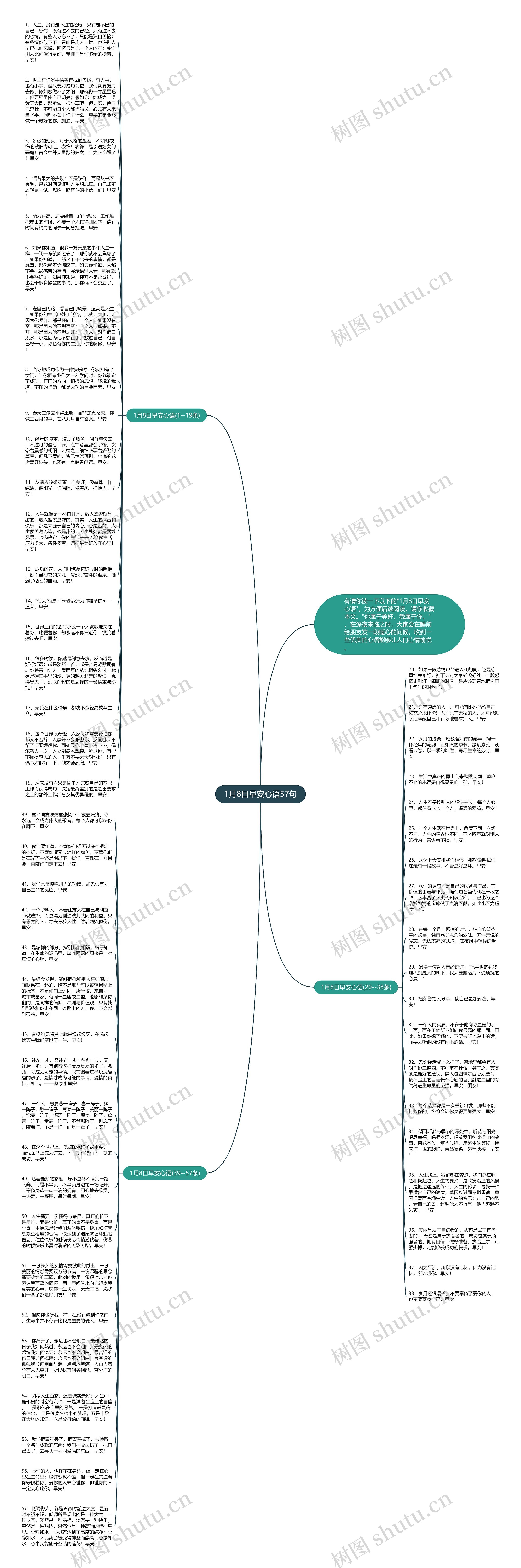 1月8日早安心语57句思维导图