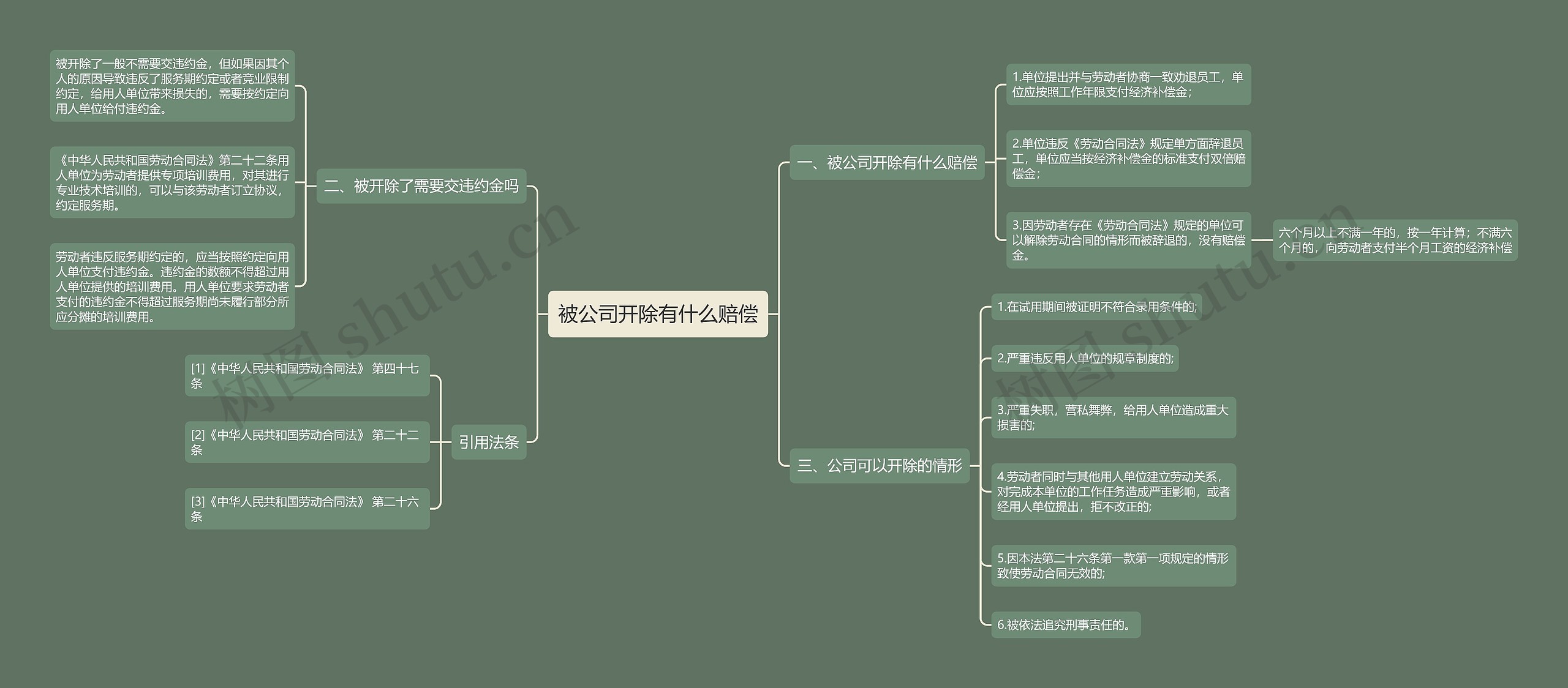 被公司开除有什么赔偿思维导图