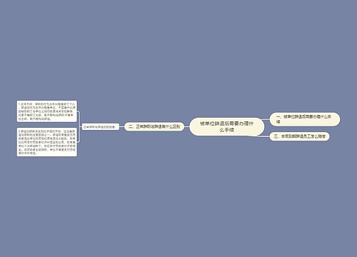 被单位辞退后需要办理什么手续