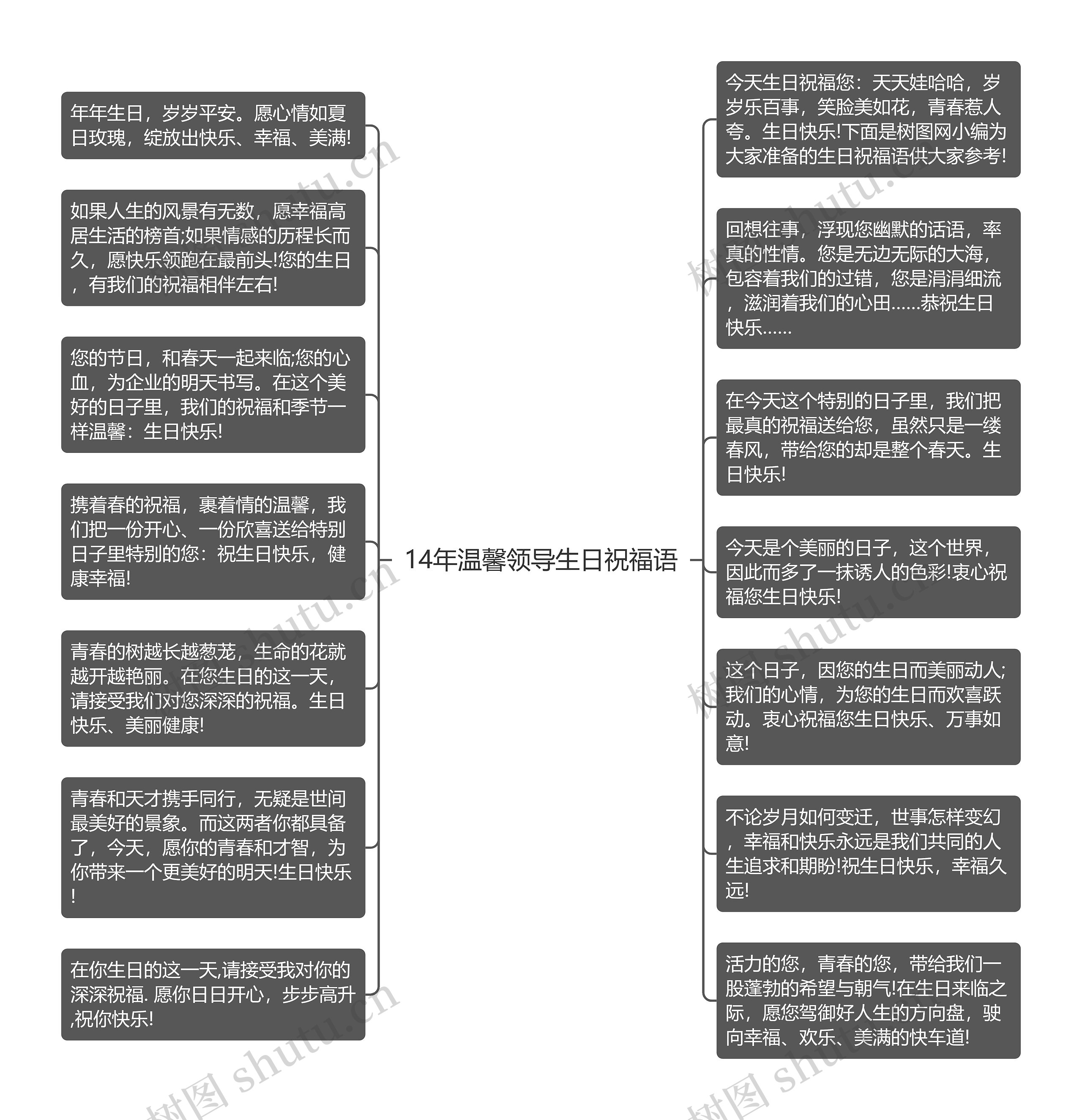 14年温馨领导生日祝福语思维导图