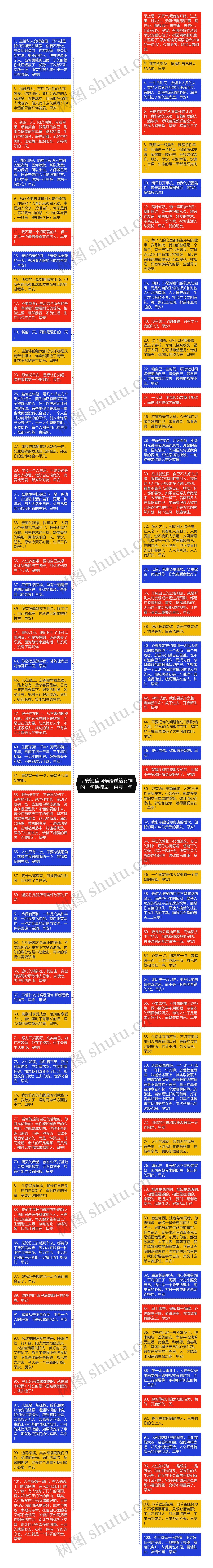 早安短信问候语送给女神的一句话摘录一百零一句思维导图