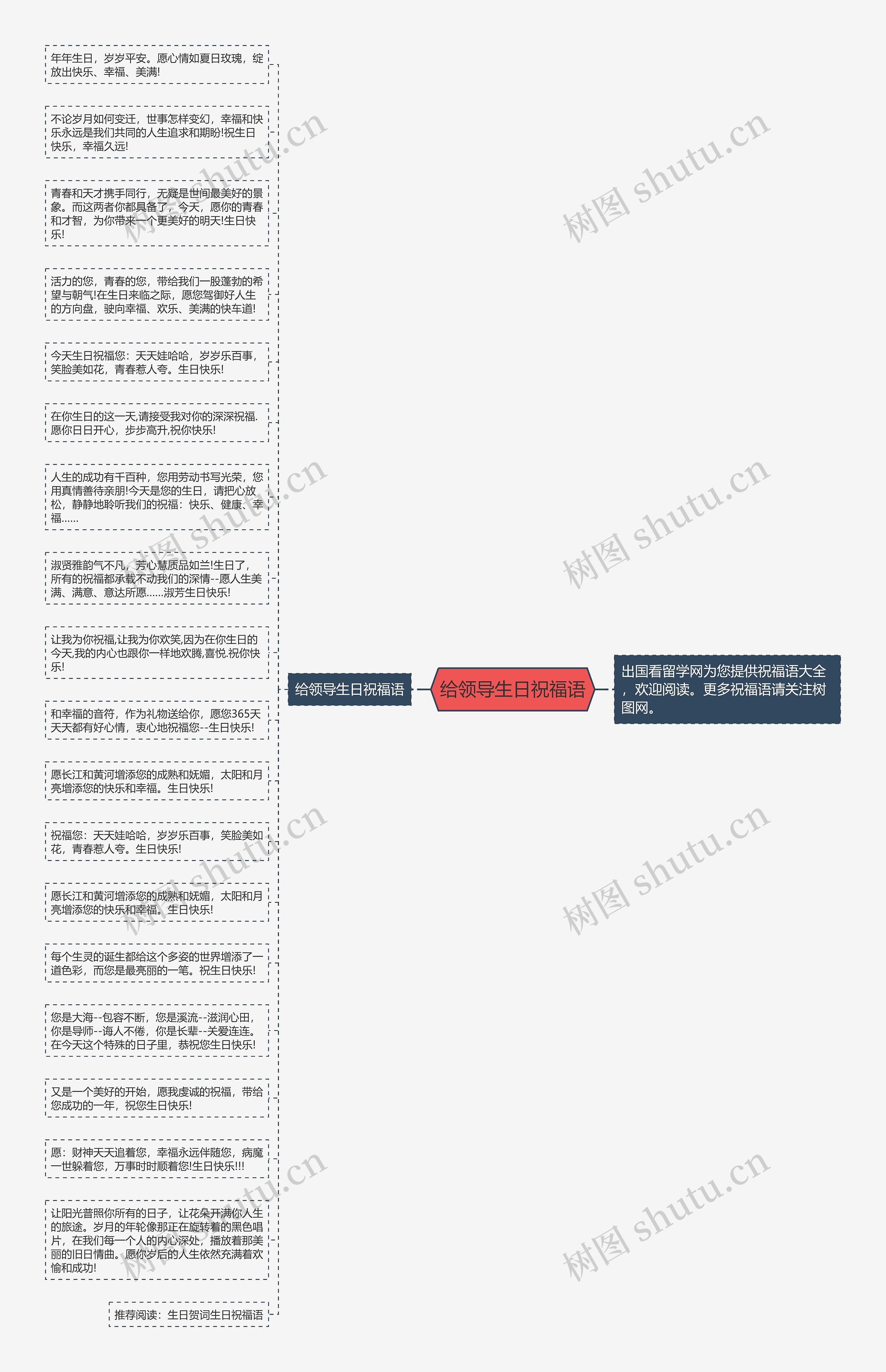 给领导生日祝福语思维导图