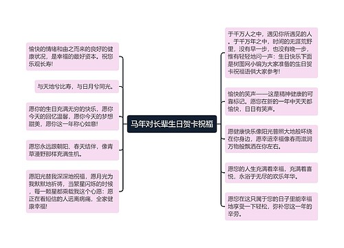 马年对长辈生日贺卡祝福