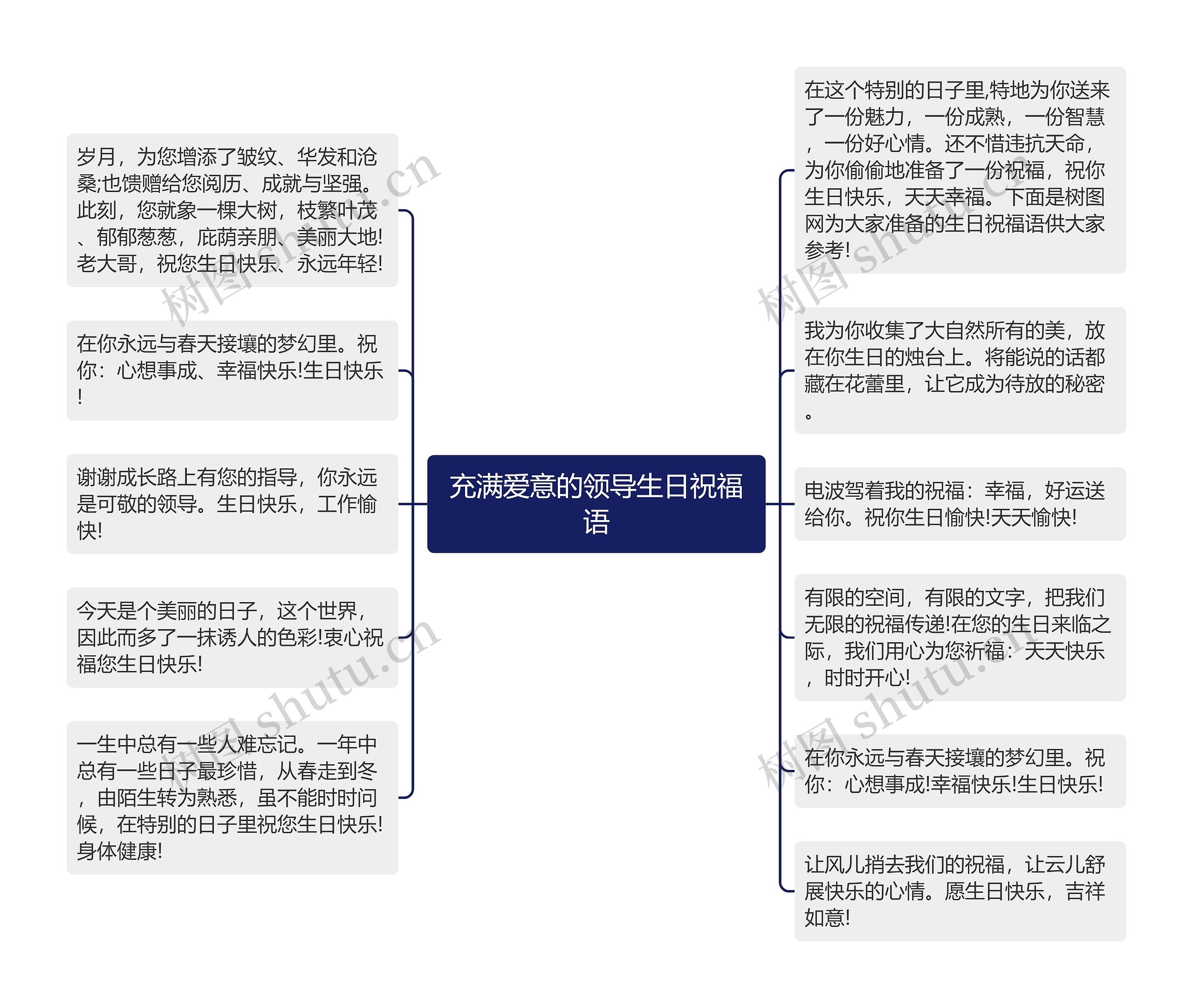 充满爱意的领导生日祝福语思维导图