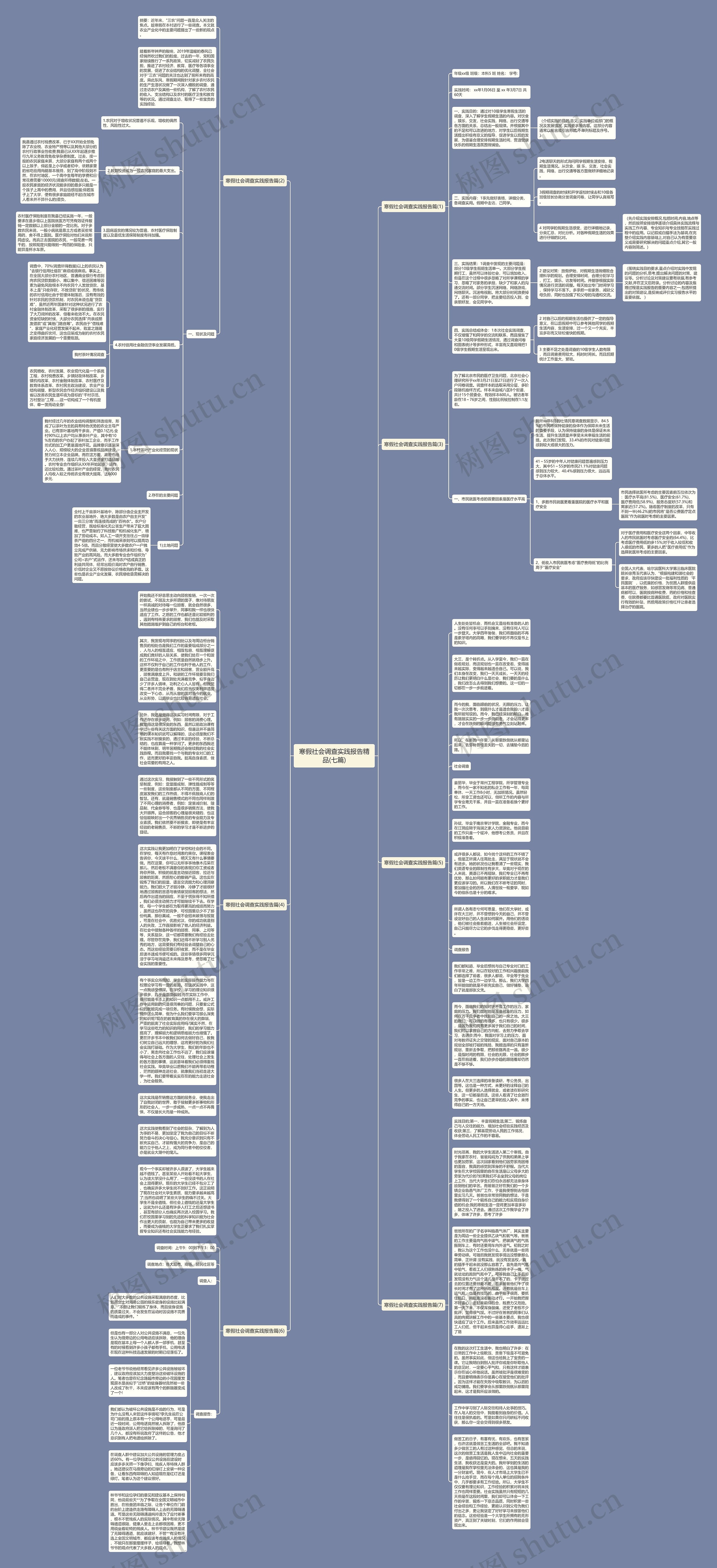 寒假社会调查实践报告精品(七篇)思维导图