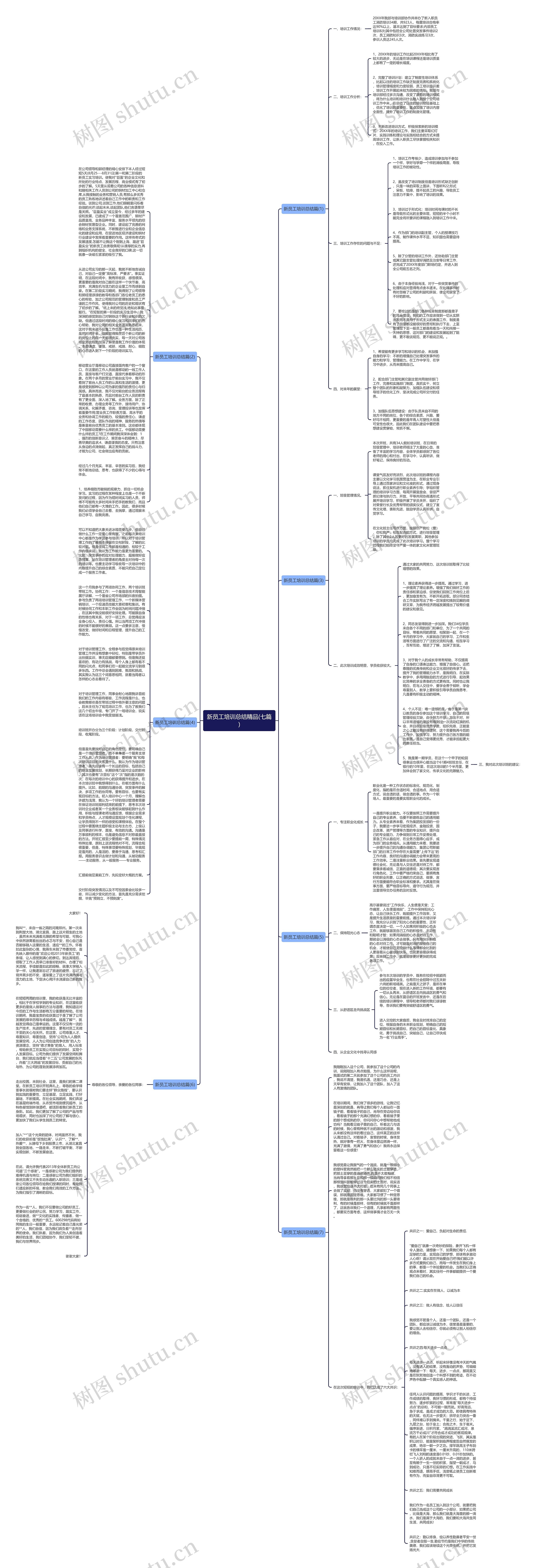 新员工培训总结精品(七篇)思维导图