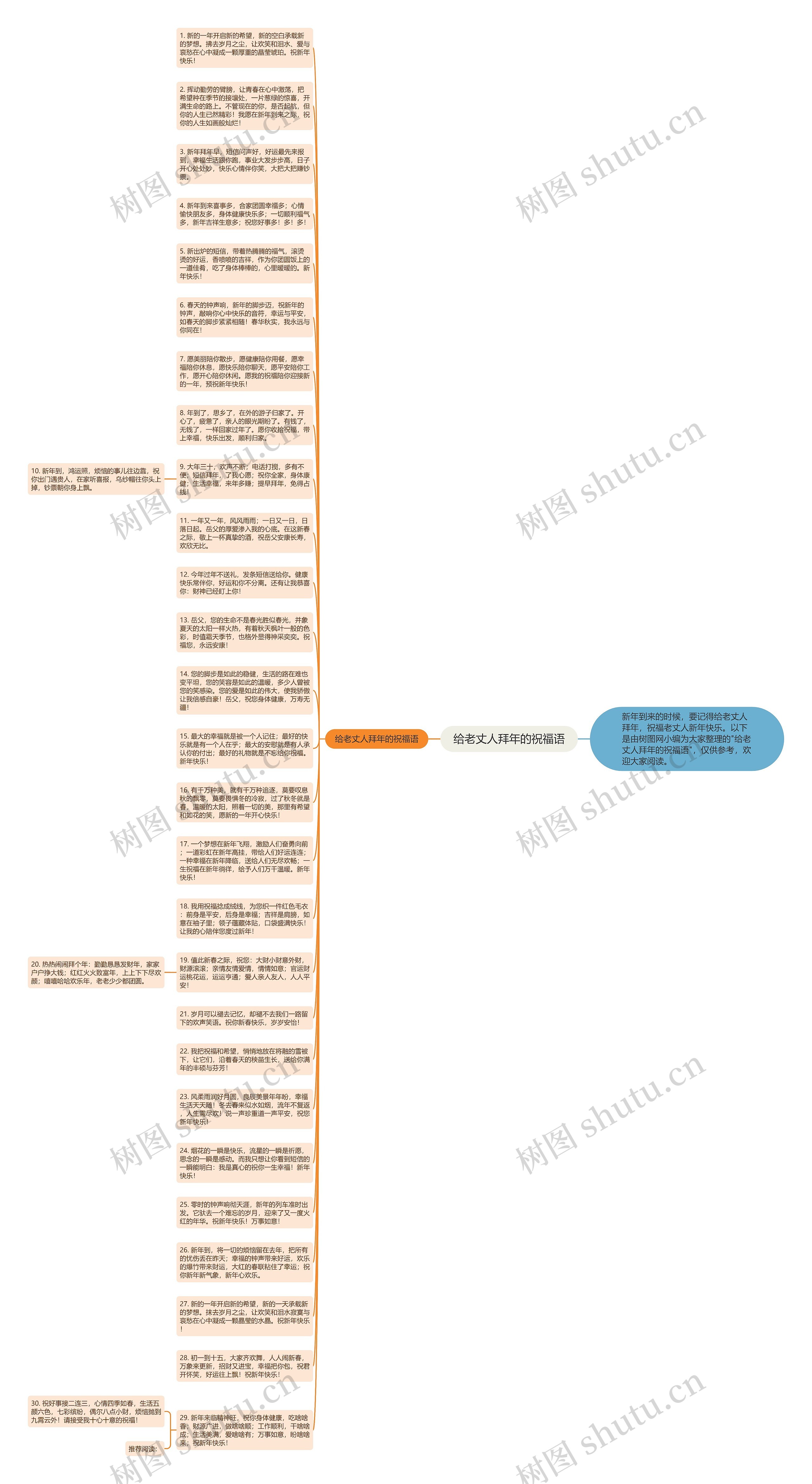 给老丈人拜年的祝福语思维导图