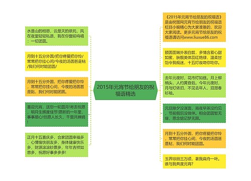 2015年元宵节给朋友的祝福语精选思维导图