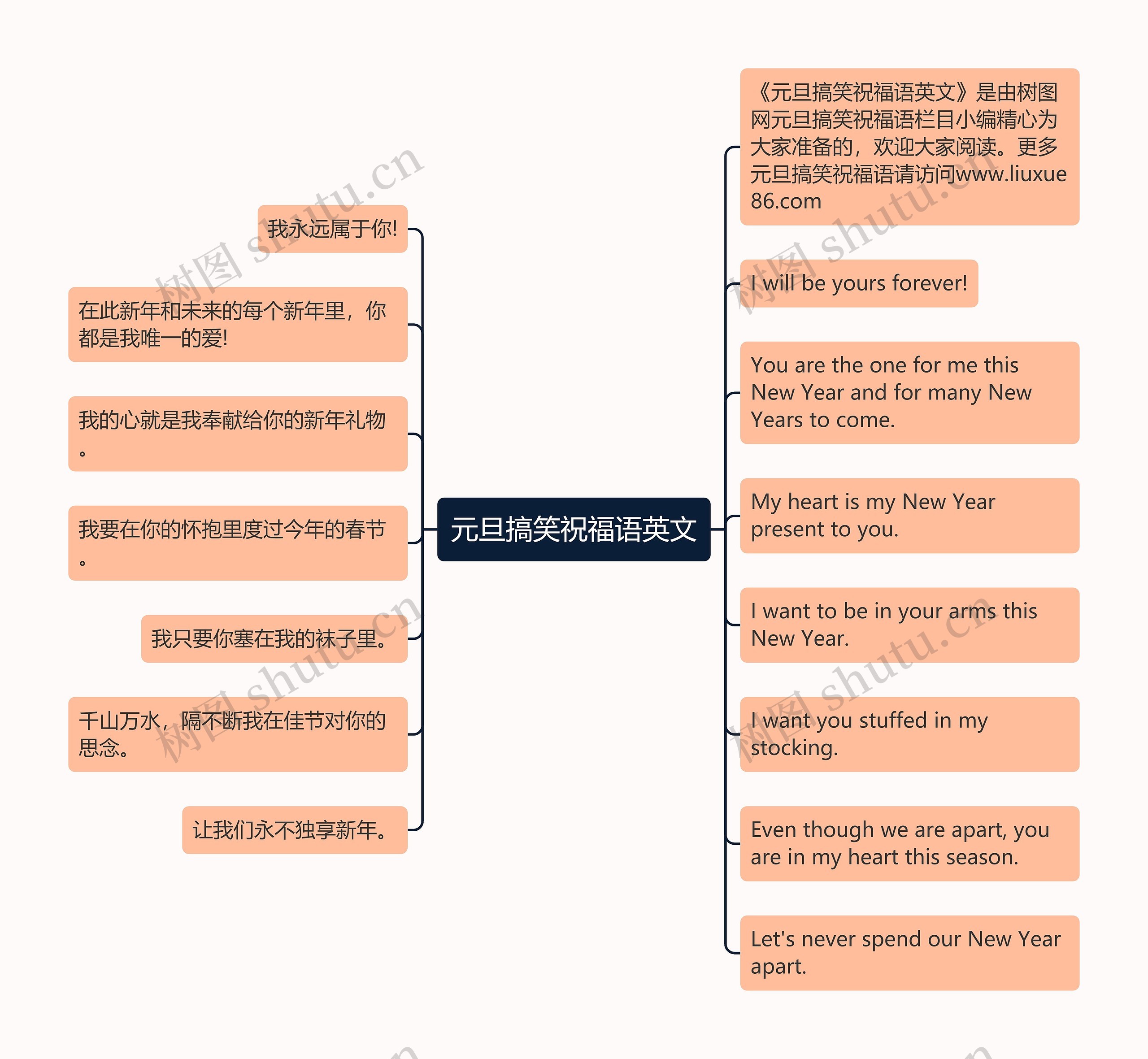 元旦搞笑祝福语英文思维导图