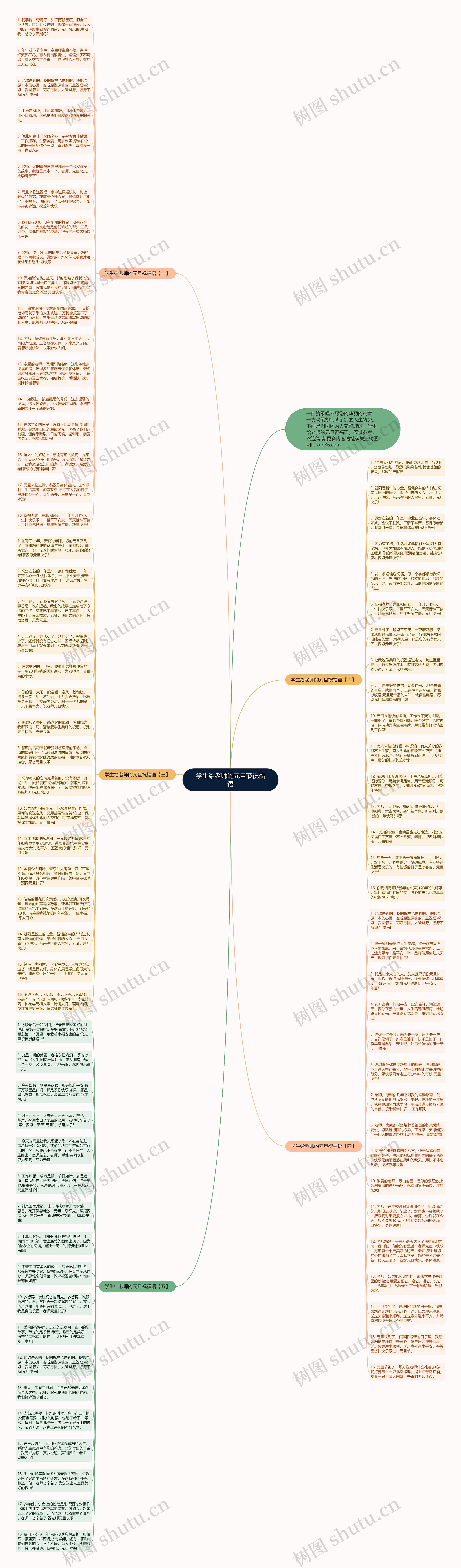 学生给老师的元旦节祝福语思维导图