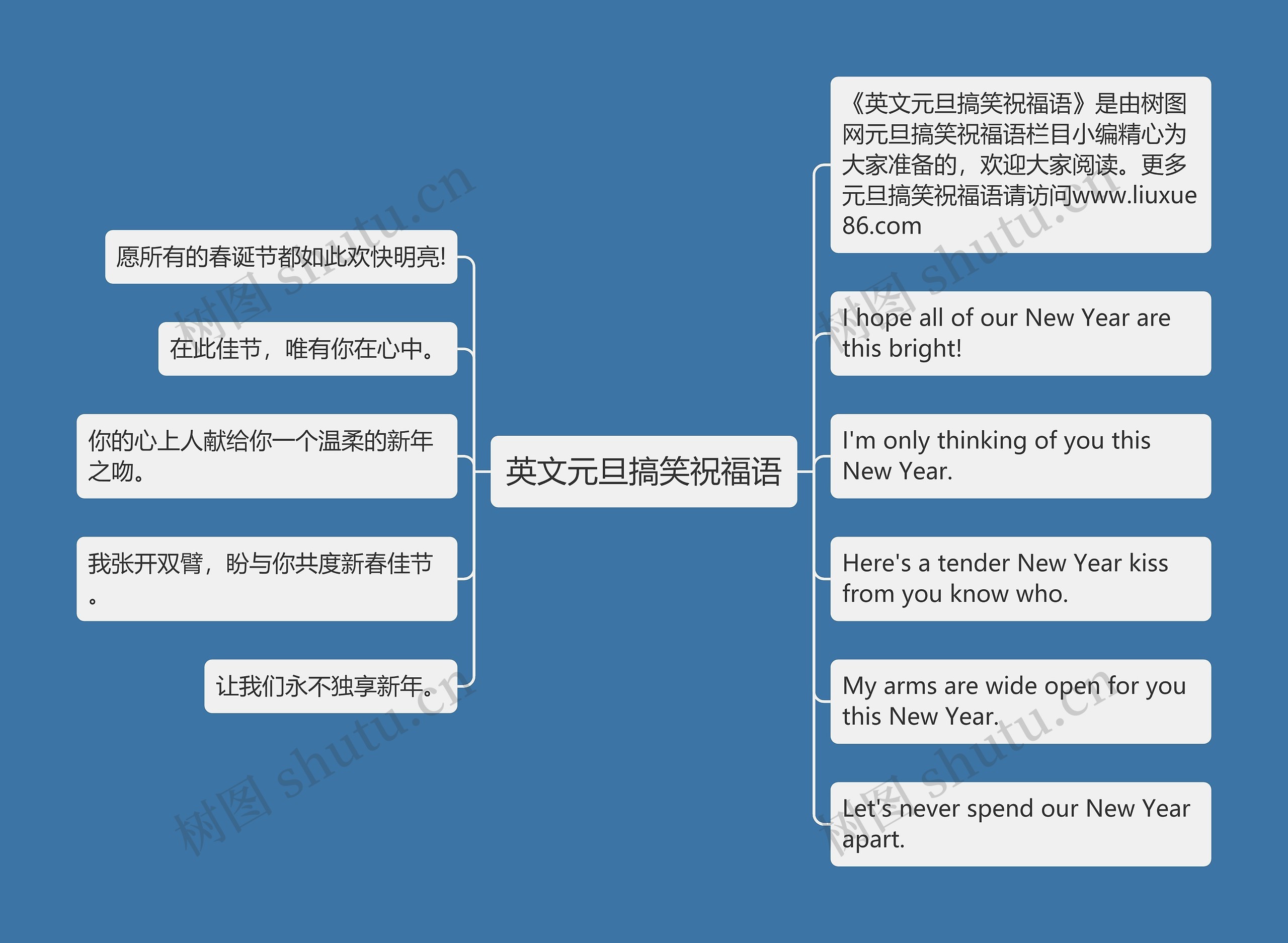 英文元旦搞笑祝福语思维导图