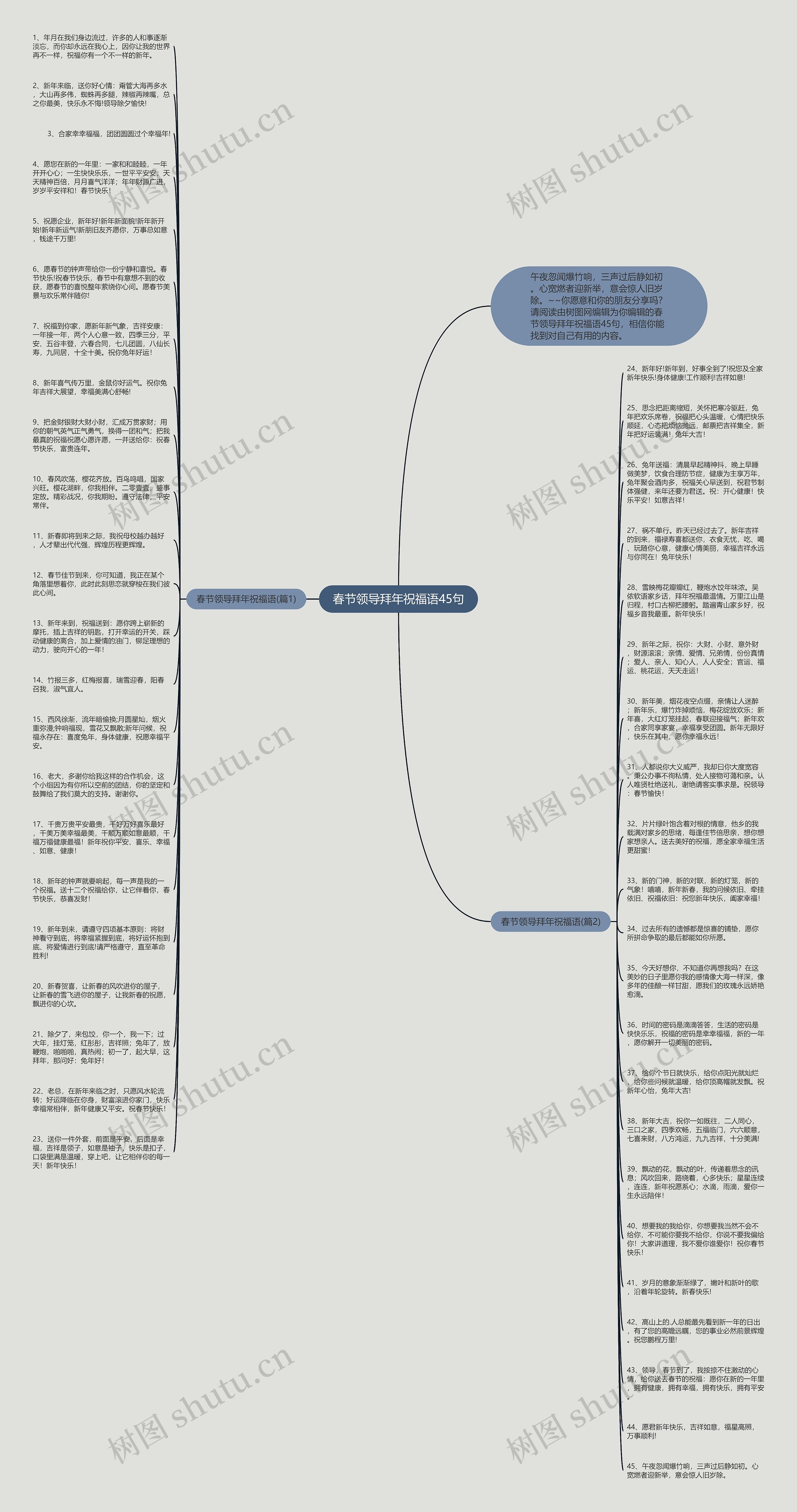 春节领导拜年祝福语45句思维导图