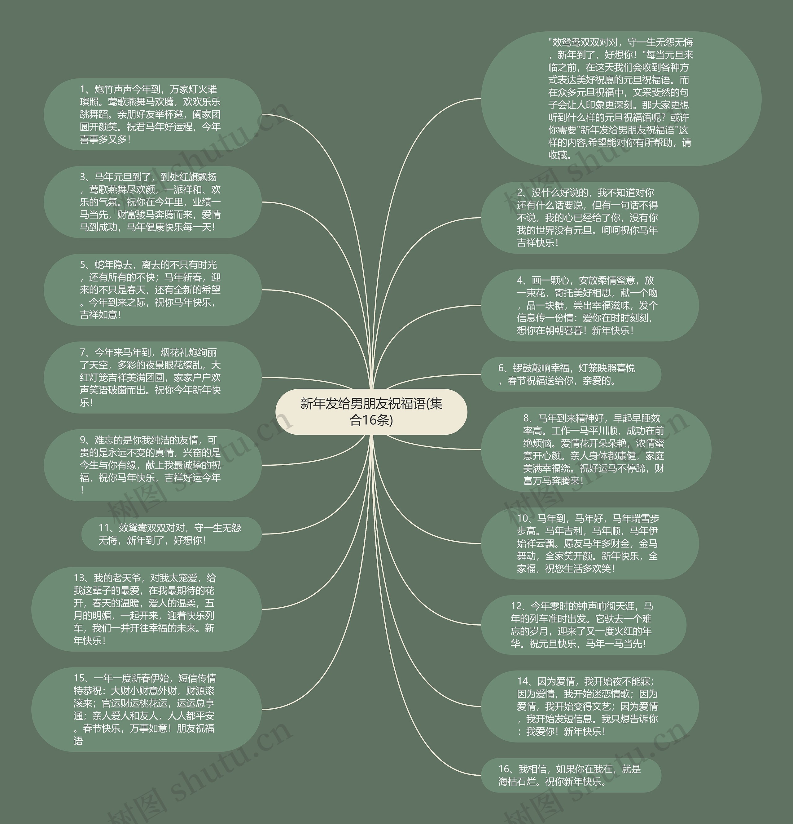 新年发给男朋友祝福语(集合16条)思维导图